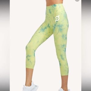 [Peloton] NWT cadent capri yellow and green marble athletic leggings small